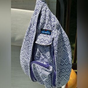 Kavu Purple Geometric Rope Sling Backpack